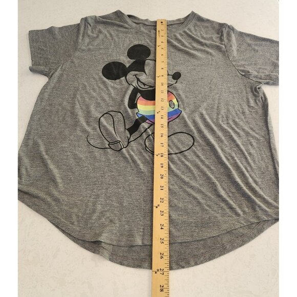 Mickey Mouse T-Shirt Disney‎ World Rainbow Gray Graphic Print Juniors 3XL EUC - Picture 6 of 6